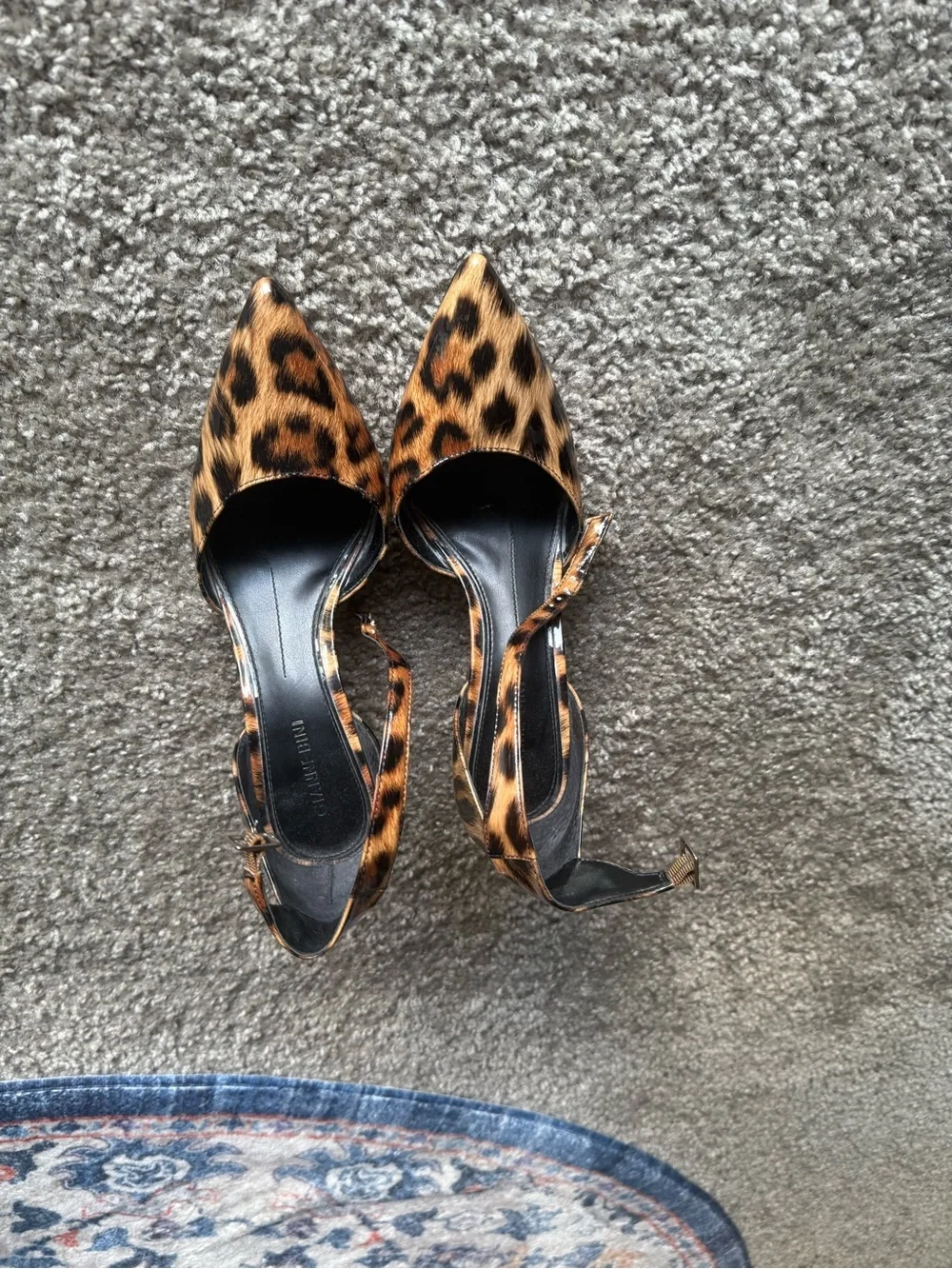 Gianni Bini Leopard Print Pointed Toe Slingbacks - Brown/Black